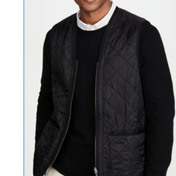 Barbour Men's Relaxed Fit Zip In Liner Vest Black Size Large